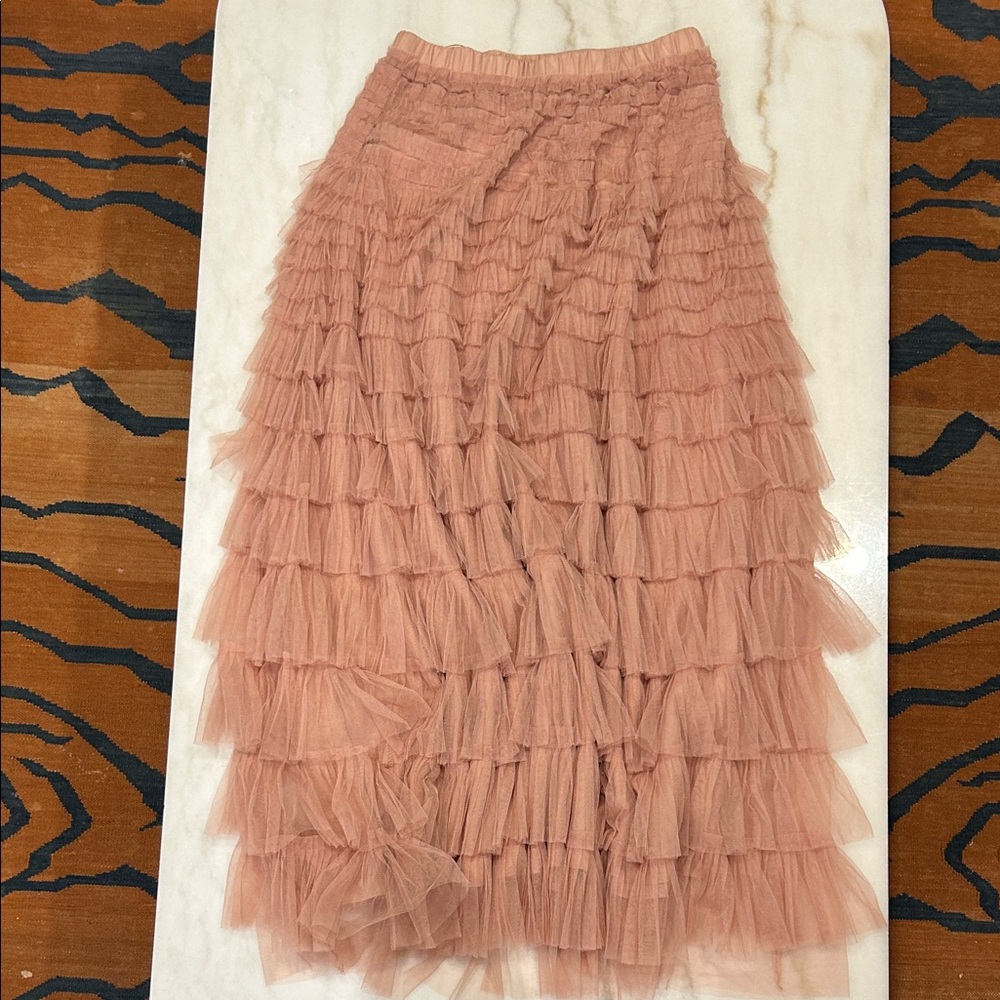 Twin-Set Dusty Pink Layered A-Line Skirt